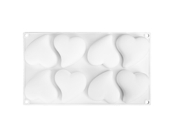 Forma de Silicone em Formato de Coração com 8 Graus para Bolo, Mousse, para Grelhar, Mesa, Cozinha, Casa, Branco Zeuxo