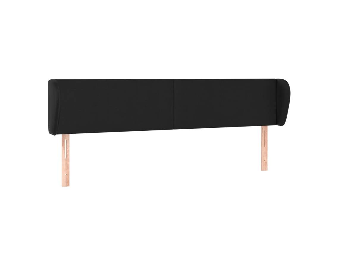 Cabeceira de Cama com Abas de Couro Artif. 183x23x78/88cm Preto MAISON EXCLUSIVE