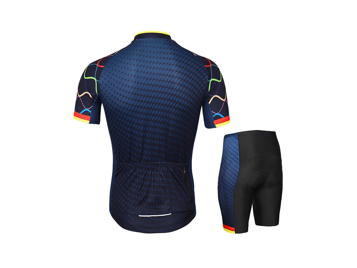 Conjunto De Roupa De Ciclismo Masculino Com Camiseta Manga Curta E Calções Com Almofadas 3d Secagem Rápida