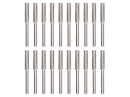 Conjunto de 20 peças de ferramentas para afiar motosserras, incluindo cabeçote rotativo de corte e rebarba, cor prata, 4 mm.