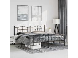 Estrutura De Cama Com Cabeceira E Pés 193x203 Cm Metal Preto