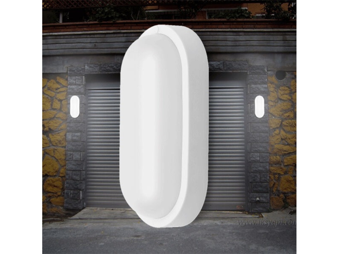 Aplique Oval Led 12w Preto 3 em 1 Ip65