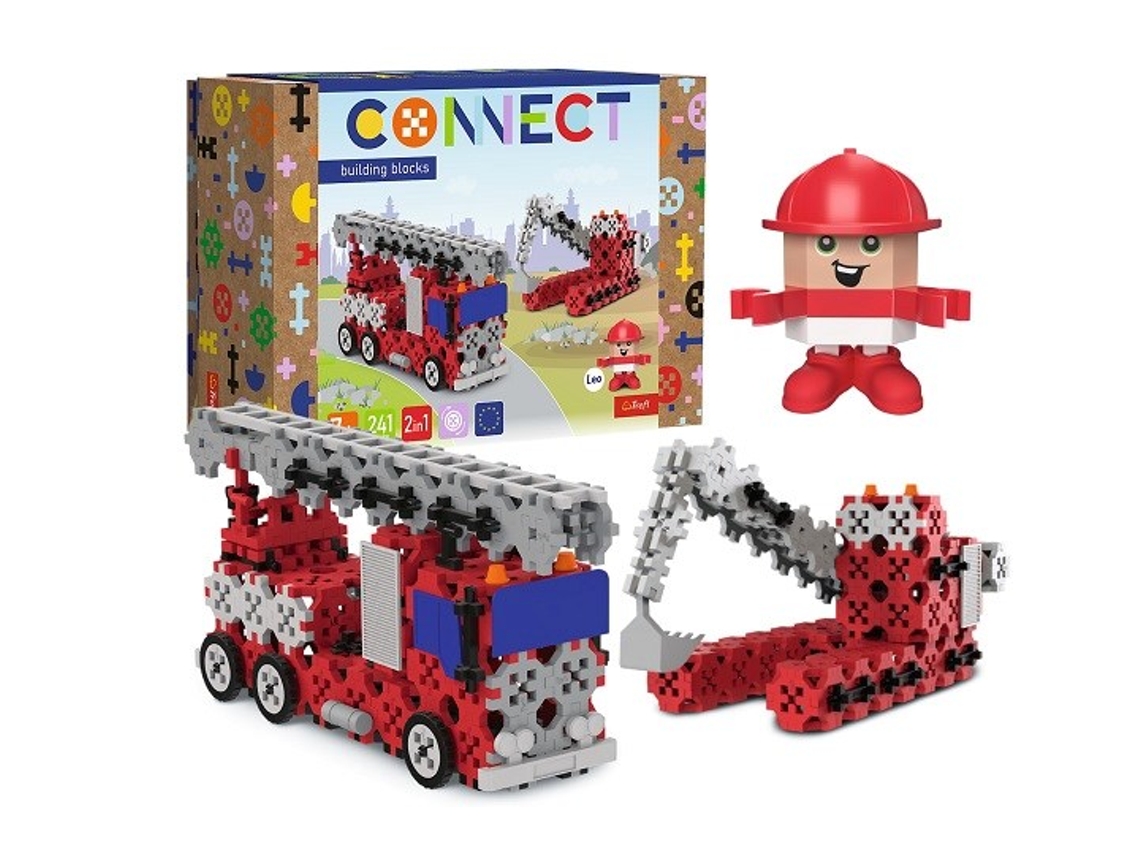 Connect Blocks Corpo de Bombeiros/Escavadeira M 61972 Trefl