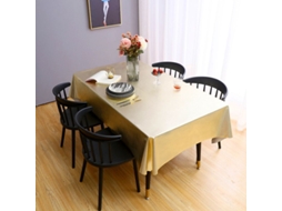 Rebe mantel Retangular de Pvc Resistente À Água e Óleo, 60x84 Polegadas, Dourado Brilhante para Mesa de Jantar, Festas e Acampamento