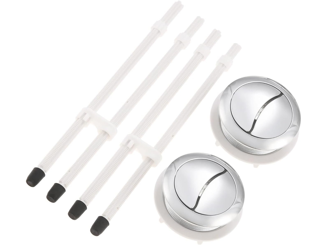 2 Kits De 48mm Para Botões Descarga Vaso Sanitário, Com Acionamento Duplo De Meia Descarga E Hastes Ajustáveis Para