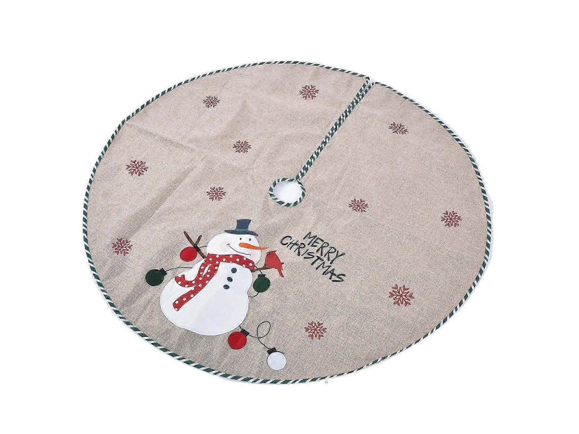 Saia Para Árvore De Natal Xadrez Com Boneco De Neve, 109 Cm (43 Polegadas)