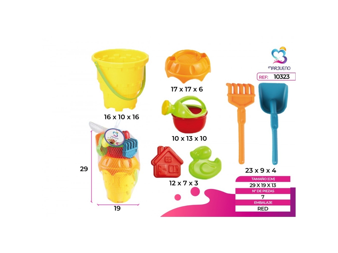Conjunto De Cubo De Praia Marbueno Com Acessórios Surtidos