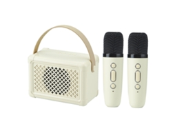 Caixa de Som Bluetooth Mali Karaokê portátil com microfones sem fio, bateria longa duração e FM