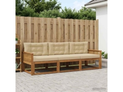 Vidaxl Conjunto De Sofás Para Exterior 3 Pcs Natural E Bege
