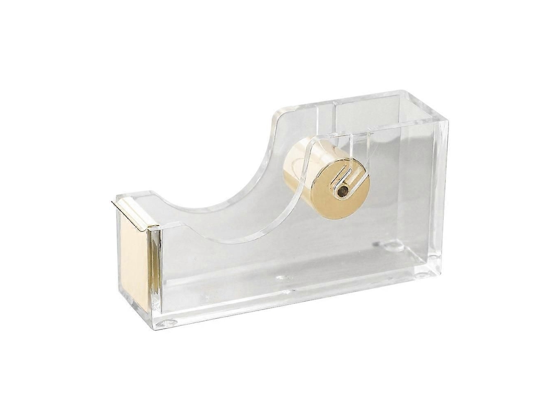 Dispensador De Fita Adesiva Em Acrílico Transparente, Dispensador De Fita Adesiva Em Acrílico Dourado Para Uso Com Uma Só Mão, Ideal Para Mesas D