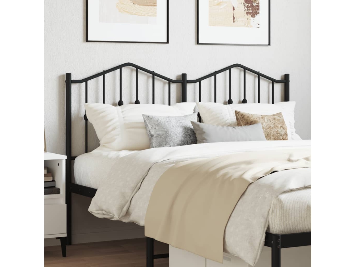 Vidaxl Cabeceira De Substituição 150 Cm Metal Preto