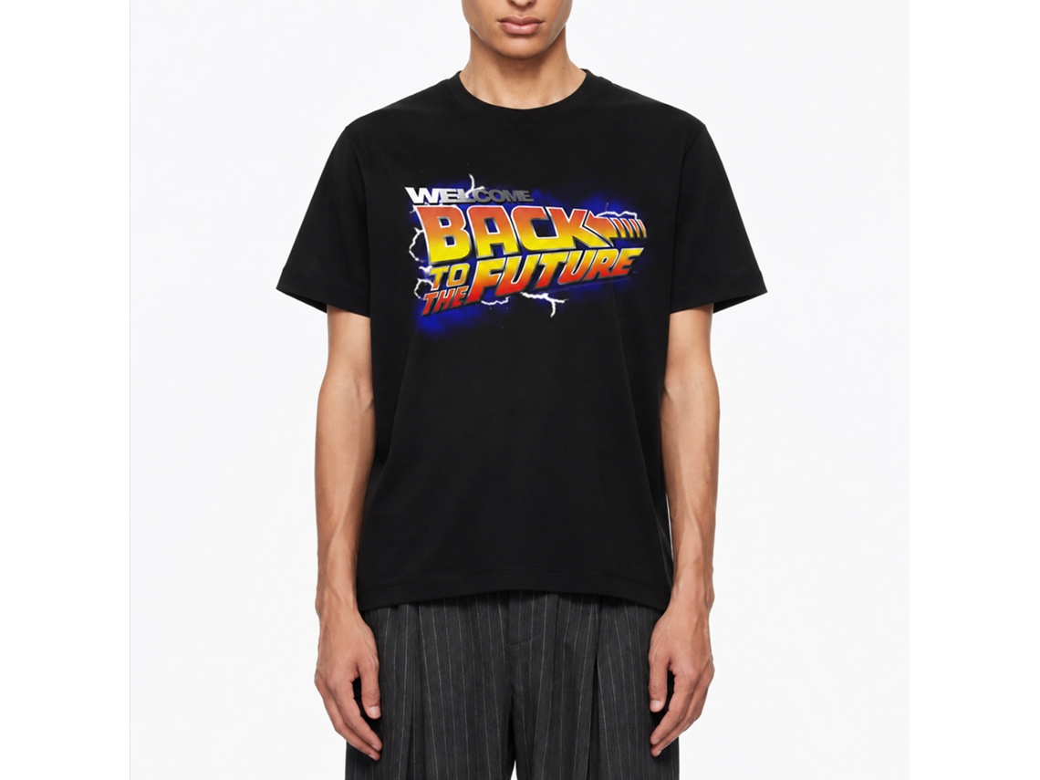 Rockinstone Back To The Future Movie Wbs Black Adult T-shirt Size:xxl