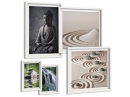 Conjunto De Pinturas Motivos Relaxantes Zen Natureza Espelharte (5 Peças)
