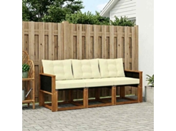 Vidaxl Conjunto De Sofás Para Exterior 3 Pcs Natural E Creme