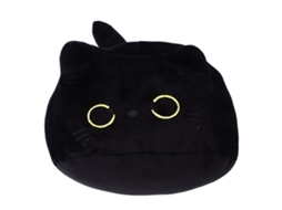 Mali brinquedo de Pelúcia Gato Preto Travesseiro Macio Olhos Grandes Decorativo de Casa