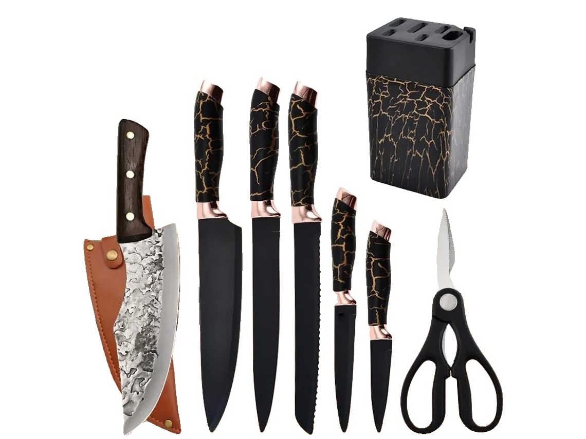 Conjunto De Facas De Chef, Aço Inoxidável, Design Ergonômico, 8pcs