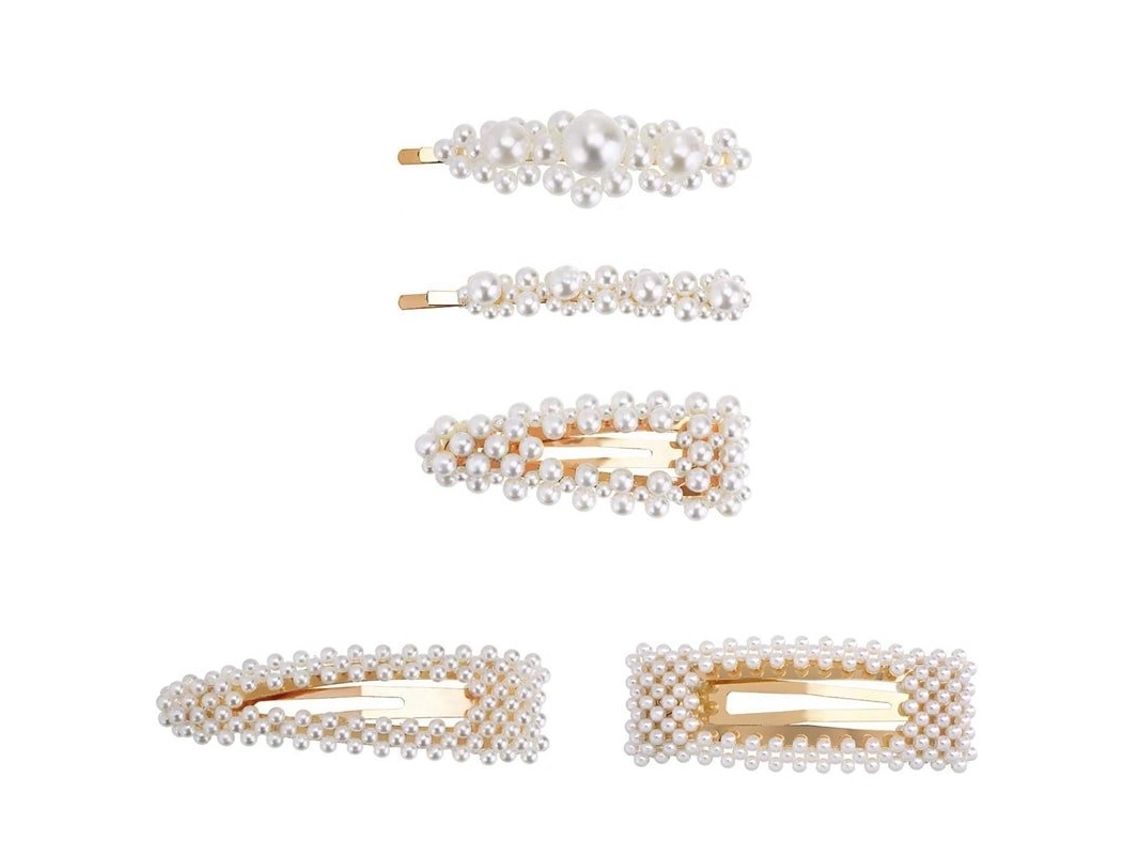 5X Grampos de Cabelo com Pérolas