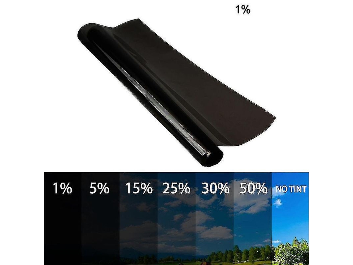 Pelicula De Tinte Para Ventanas 25% Vlt Negro Roll 50cm X 6m Para Coche Y Hogar Pet 80% Uv