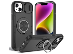 Capa Zruxe Compativel Com Iphone 14 Plus (magsafe - Suporte Giratorio -preta)
