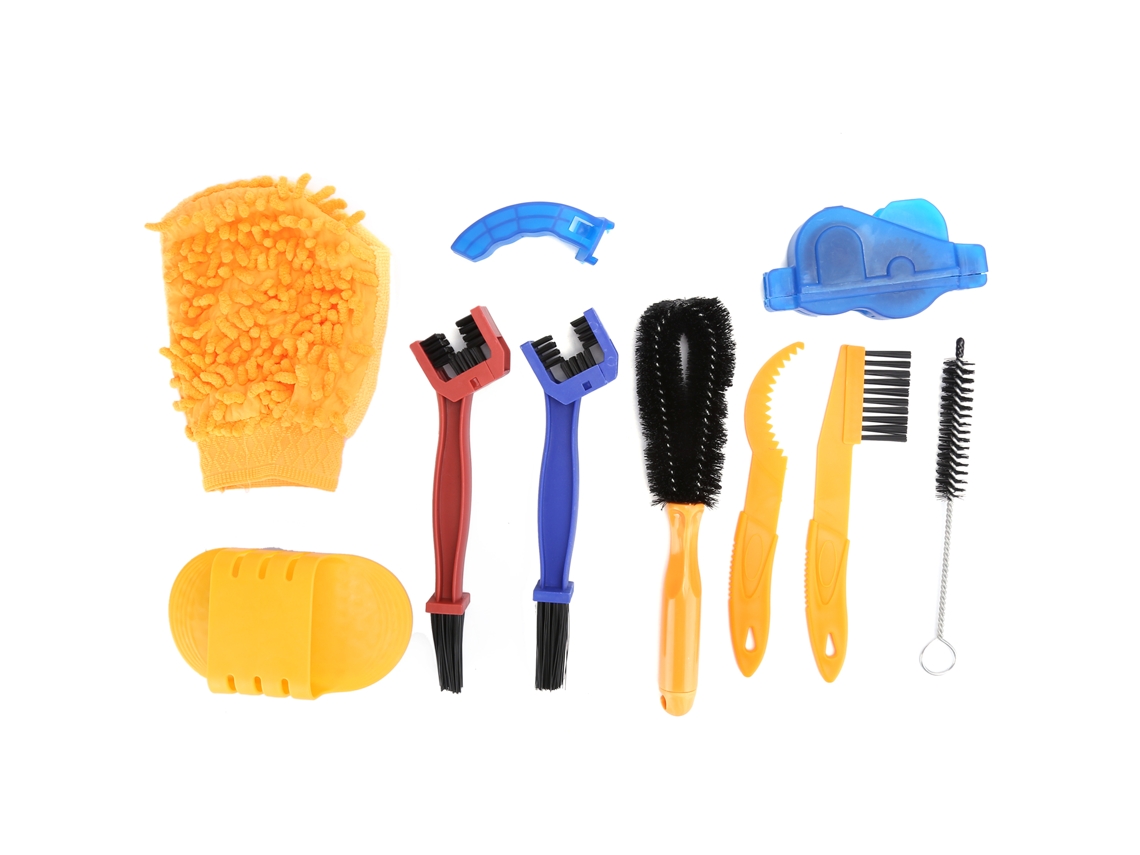 Kit de Limpeza para Bicicleta, 9 Peças, Limpador de Corrente, Pincéis de Manutenção S/MARCA