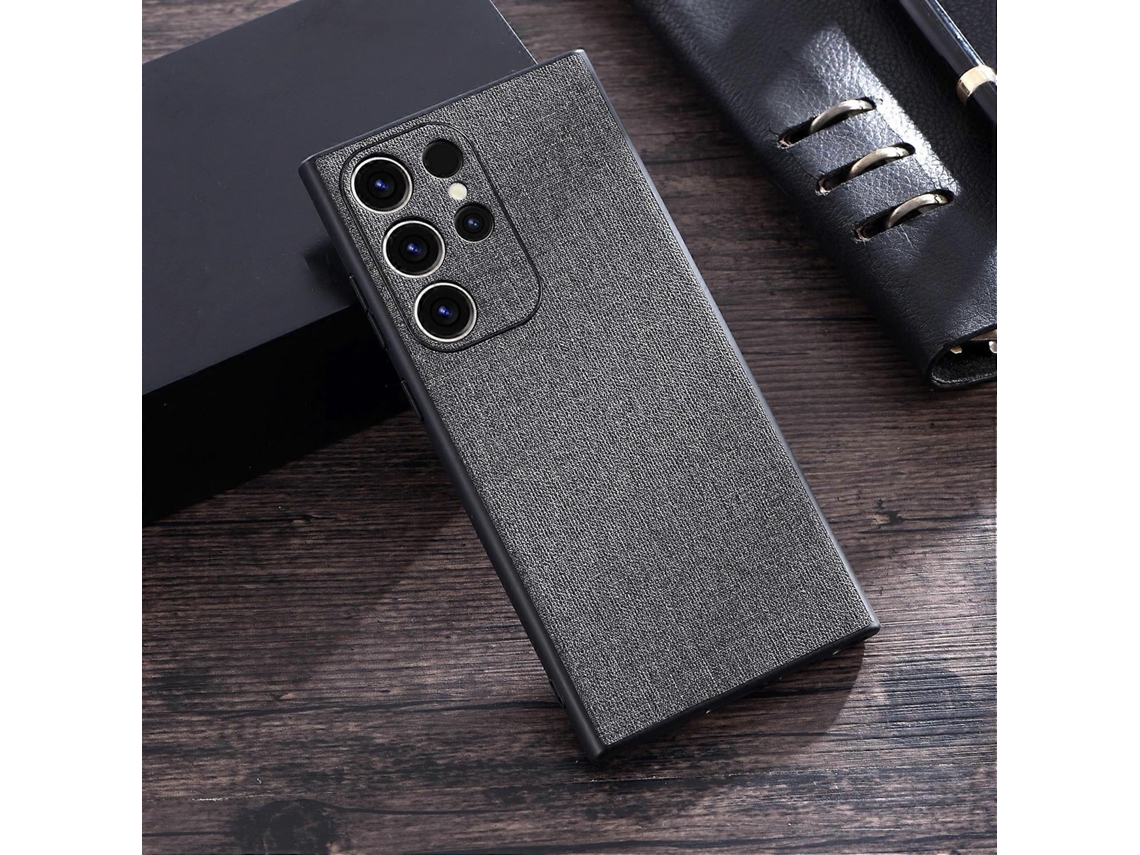 Capa De Celular Com Textura De Tecido Pu Tpu Para Samsung Galaxy S23 Ultra 5g