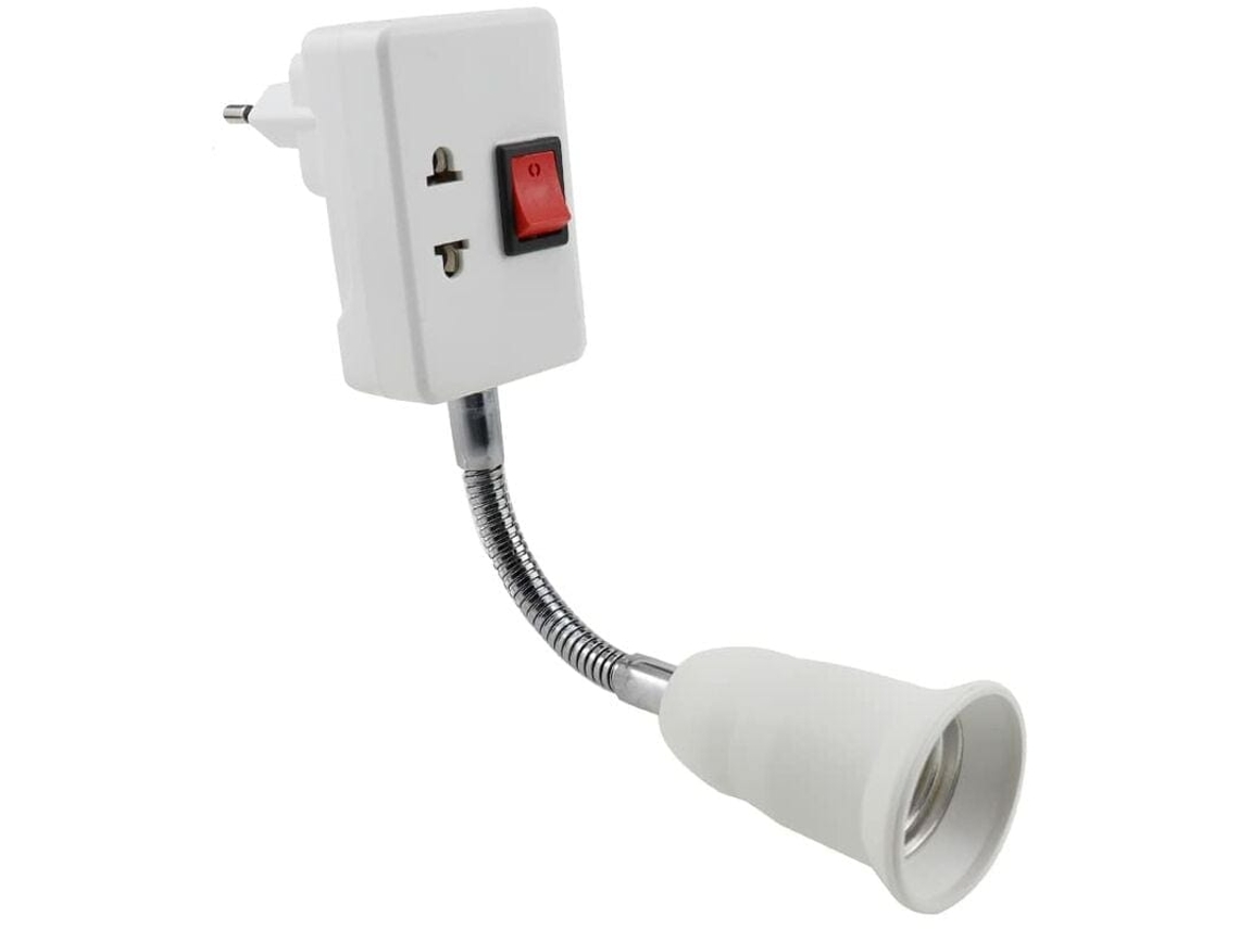 2026-base De Lâmpada E27 Com Interruptor Tomada De Parede Ajustável 360 Graus Para Mesa Quarto Leitura Sem Lâmpada