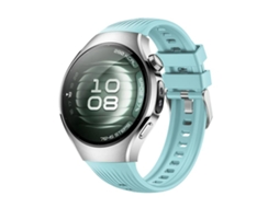 Bracelete Para Huawei Watch 5 (42mm) - Silicone Vertical - Fivela De Aço Prate Azul-petróleo