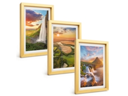 Composição De Quadros Cachoeiras, Paisagens, Pôr Do Sol Espelharte (3 Peças 20x30 Cm)