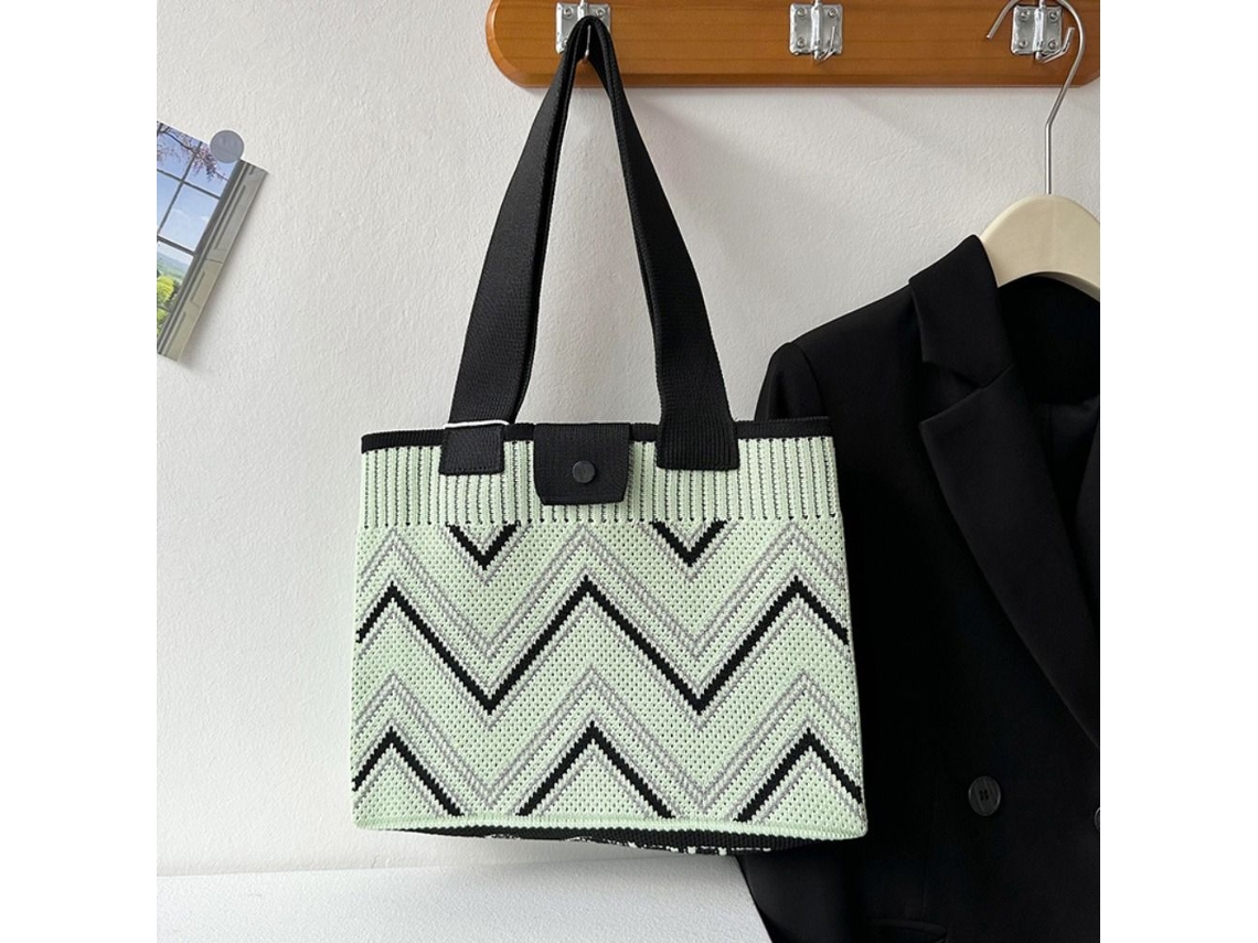 Bolsa de Inverno Tricotada, Mão Feminina, Viagens e Compras AQUAFORGE