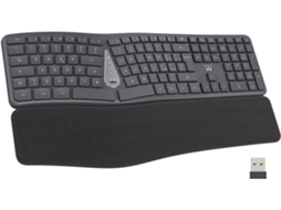 Teclado EWENT EW3290 Ergonómico Multimodo (Membrana - Bluetooth - Português -  Preto)