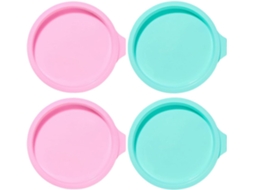 Para Assar: Conjunto de 4 peças redondas de silicone macio e seguro.