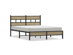 Bed Frame, Bed Frames Vidaxl Marrom Madeira Processada (150 X 200 Cm)