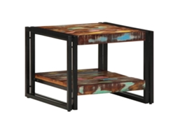 Vidaxl Mesa De Centro Multicor 50x50x38 Cm Madeira Maciça Recuperada
