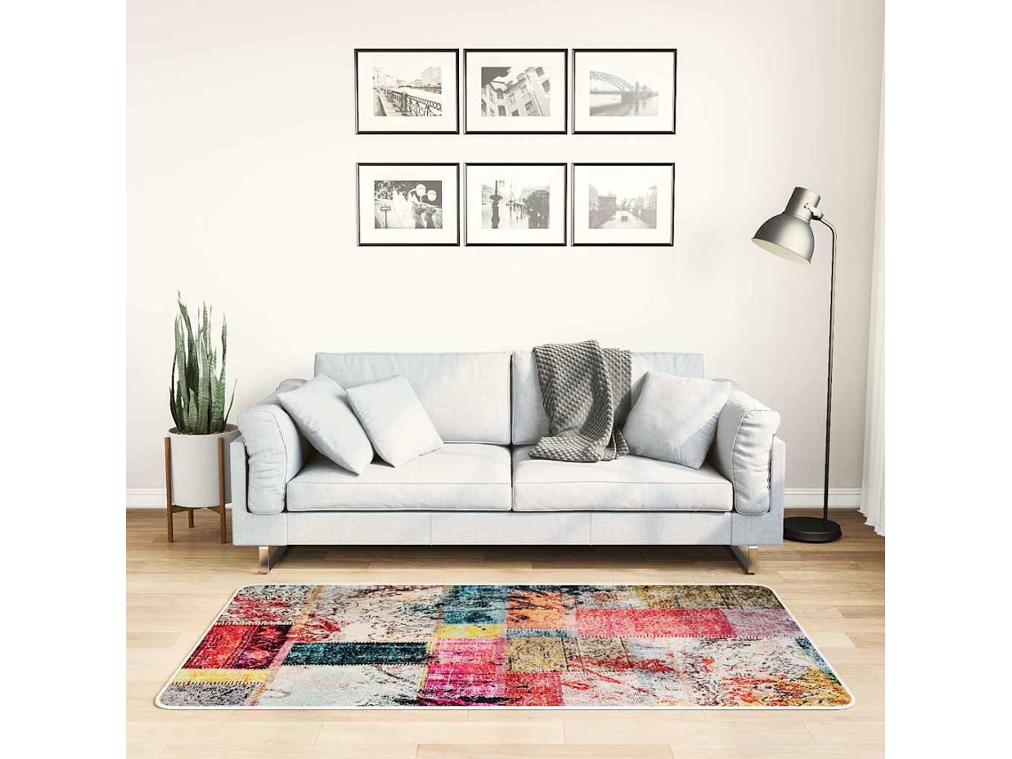 Vidaxl Tapete Lavável 80x150 Cm Patchwork Multicor