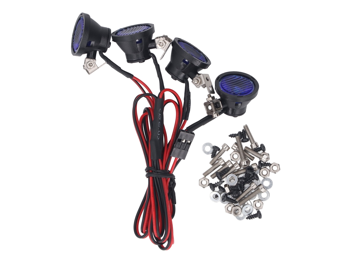 Luzes Led Para Carro Rc 4led Faróis Dianteiros Altamente Brilhantes Para Crawler 1/10 Axial Scx10 90046 Luz Azul