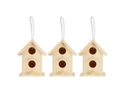 3pcs Casa de Pássaro de Madeira Ninho Colmeia para Jardim S/MARCA