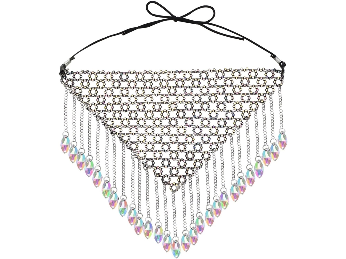 Joias de cristal SFUSHOS com strass para festas e Halloween.