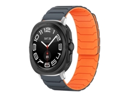Bracelete Silicone Magnético Cinza Laranja para Samsung Galaxy Watch Ultra XIAOMOYU (47mm)