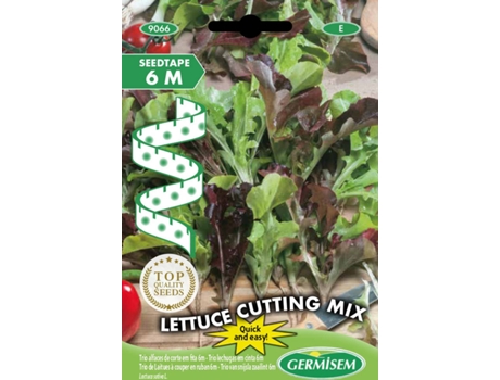 Sementes  Alface De Corte Mistura Em Fita De 6 M (Dunsel, Frisada D'America & Red Salad Bowl)