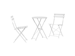 Conjunto 3 Conjunto De Móveis Para Exterior Vidaxl Branco Aço (50 X 50 X 71 Cm)