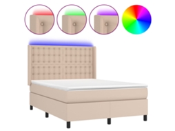 Box Spring Bed, Box Spring Beds Vidaxl Marrom Couro Artificial (140 X 190 Cm)