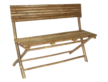 Banco DECOCLICO dobrável com encosto castanho claro (120 x 50 x 85 cm)
