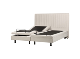 Cama Ajustable Beliani Castellan De Tela Beige 180x216x120