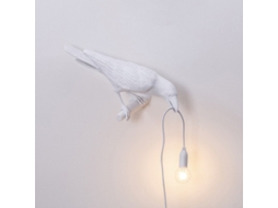 BRILVIBERA Aplique Italiano Moderno Seletti Bird, Preta e Branca, em Resina