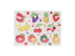 Puzzle De Madeira Com Cabo Para Crianças Brinquedo Educativo De Aprendizagem Cognitiva (frutas)