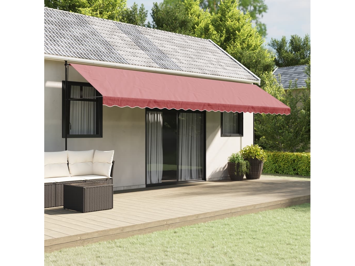 Vidaxl Tecido De Substituição Para Sanefa De Toldo 580x20 Cm Riscas Bordô