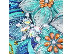 Pintura De Diamantes Patrón Floral Resina Manual Diy Regalo Decoración Hogar Oficina 30x40cm Sin Marco