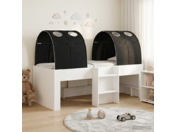 Vidaxl Cama Com Túnel 3 Unid. Branco E Preto Derivados De Madeira