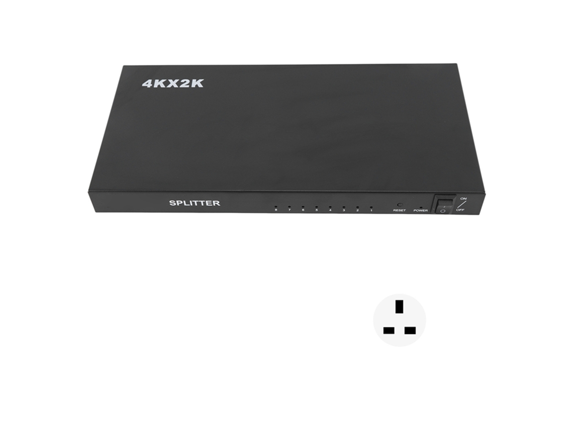 Divisor de Vídeo 4k HD 1 Entrada 8 Saídas para DVD STB Consolas de Jogos S/MARCA