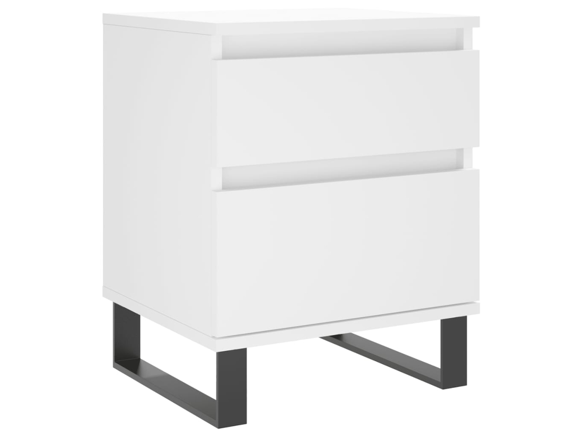 Bedside Cabinet, Bedside Cabinets Vidaxl Branco Madeira Processada (n/a)